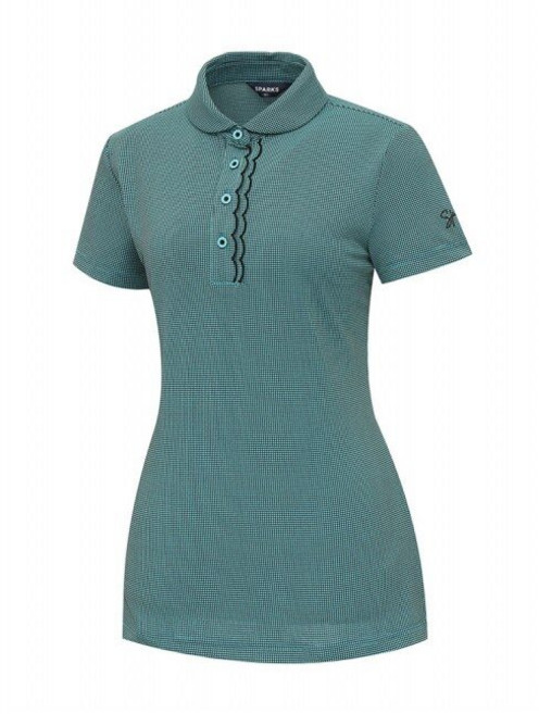 스팍스골프 스팍스 여성 잔체크 플래킷 포인트 반팔 카라 티셔츠 SM2LTS037