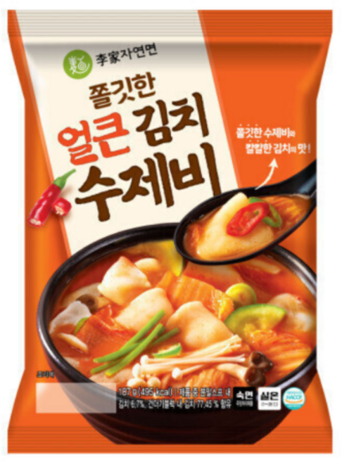 이가자연면 쫄깃한 얼큰 김치수제비 187g x 6, 1.122kg, 1개