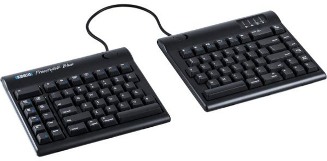 KINESIS Freestyle2 블루 좌우분리 키보드 다크그레이, Mac Layout, 인체공학