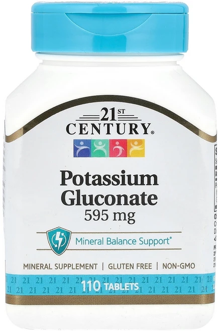 21st Century 글루콘산칼륨 595 mg 110 타블릿, 1세트, 110정 - 쿠팡