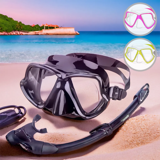 마레스 스노클링 세트 와후 콤보 마스크 스노클, 블랙