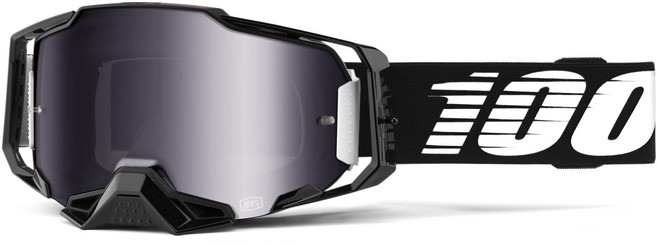 100% 백퍼센트 아르메가 미러 렌즈-바이크 오토바이 고글 (옵션선택), 블랙-미러 실버 플레시 렌즈, 1개