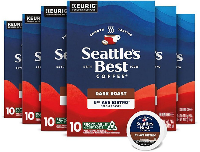 시애틀 베스트 커피 6번가 비스트로 큐리그 10개 6팩 Seattles Best Cfee, 10 Count (Pack of 6)