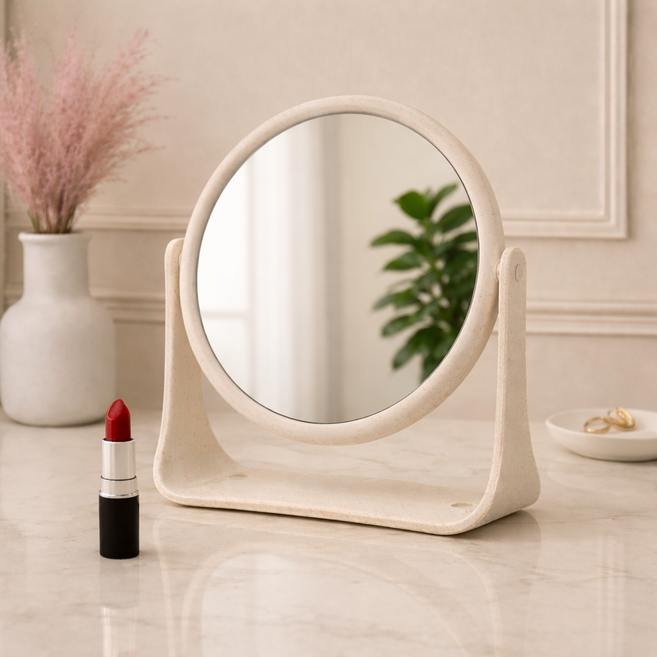 ETCM 타원형 탁상용 회전 거울, 아이보리