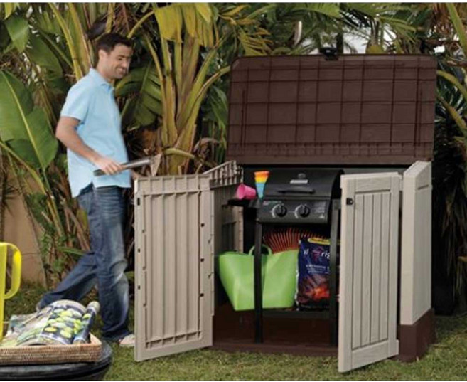 케터 미니창고 플라스틱 야외보관함 우드랜드