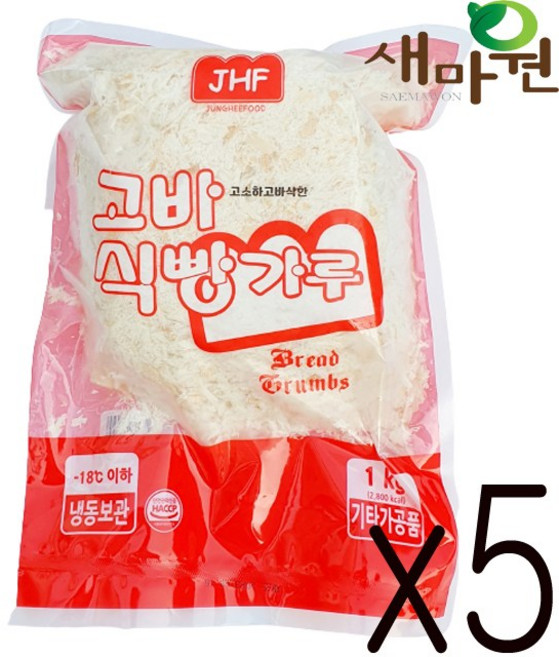 새마원 습식 고바 식빵가루 1kg 돈까스 생 빵가루, 5개