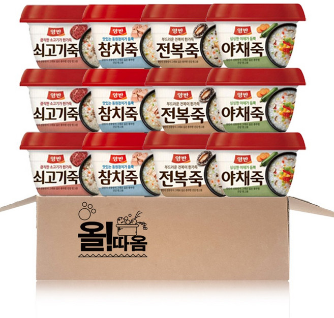 동원 용기죽 4종 기획세트 쇠고기3+야채3+참치3+전복3