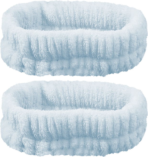 앨라모 극세사 저자극 세안 헤어밴드, 2개, 블루