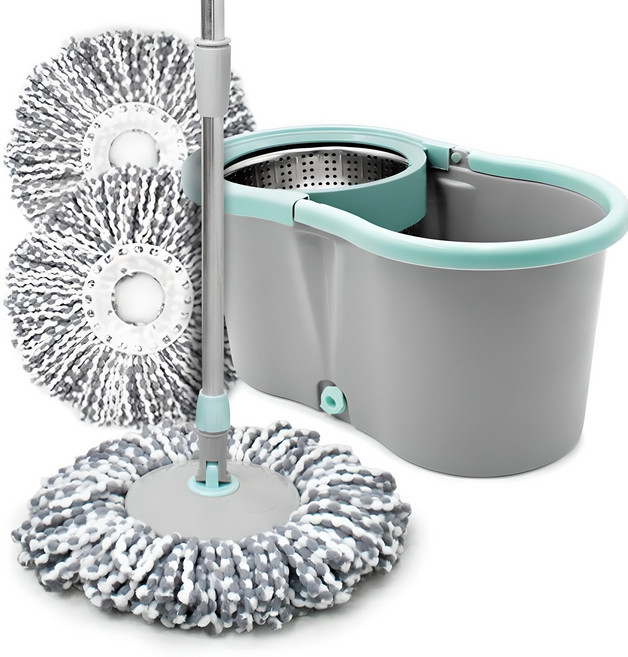 예밀 통돌이 회전걸레 물걸레 청소기 (세척탈수통 밀대봉 극세사걸레3장), 1세트