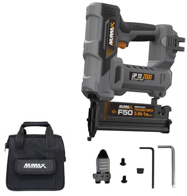 누맥스 FT-438K 3IN1 충전타카 베어툴 콘크리트 네일러 ㄷ자핀 일자핀 타카총, 1개