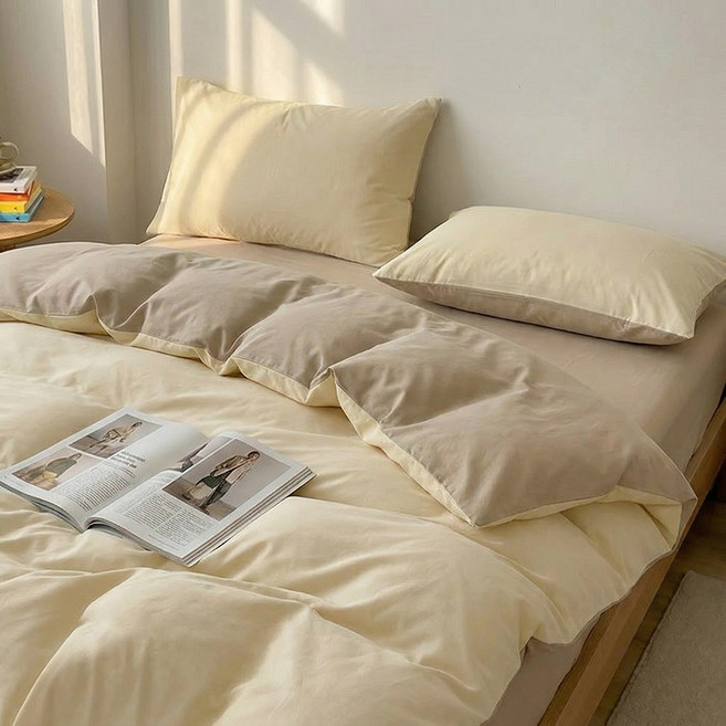 포근달 순색 이불 고밀도 먼지없는 차렵이불 워싱면 극세사 사계절 이불