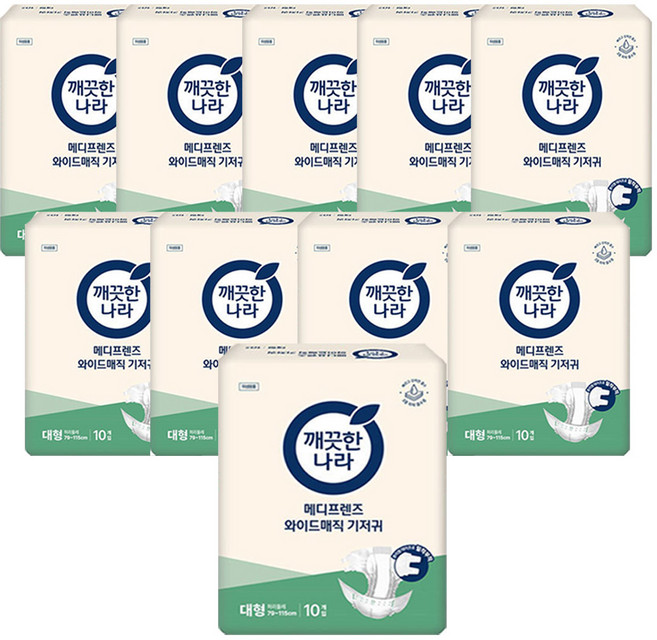 메디프렌즈 봄날 매직테입형 성인용 기저귀, 대형, 10개, 10개입
