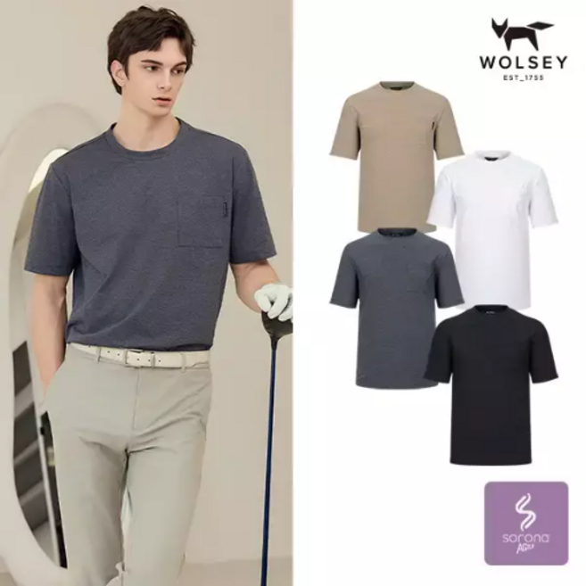 [Wolsey]울시 26SS 남성 수퍼퀵드라이 냉감 티셔츠 4종 5548454
