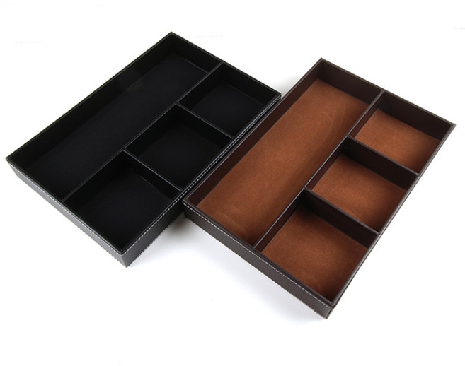 발론스 데스크 오거나이저 책상 가죽 정리함 펜트레이 책상수납정리함, 블랙