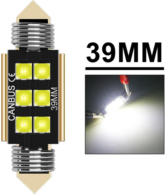 2/4/6/8/10피스 C5W LED 전구 CANBUS 꽃줄 31/36/39/41MM 조명 자동차 인테리어 돔 트렁크 번호판 12V 화이, 03 39MM, 02 10 PCS