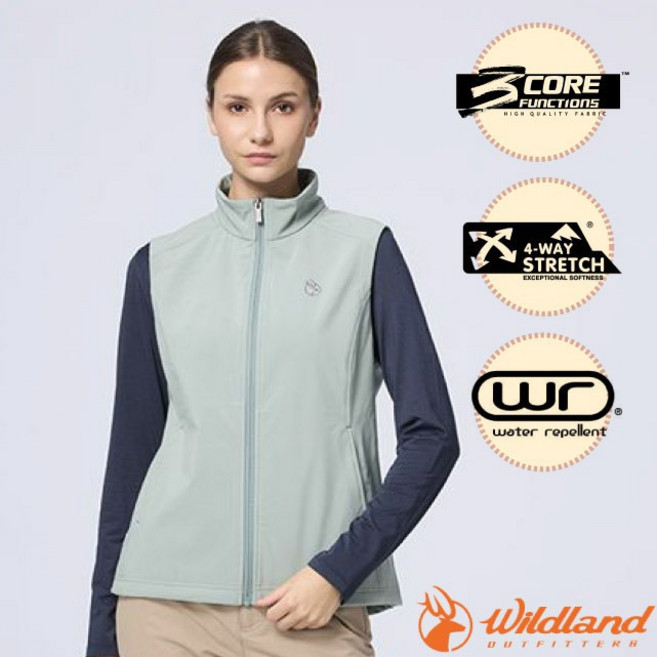 荒野 WildLand 女機能背心 W2706 彈性防潑水 登山健行中層衣