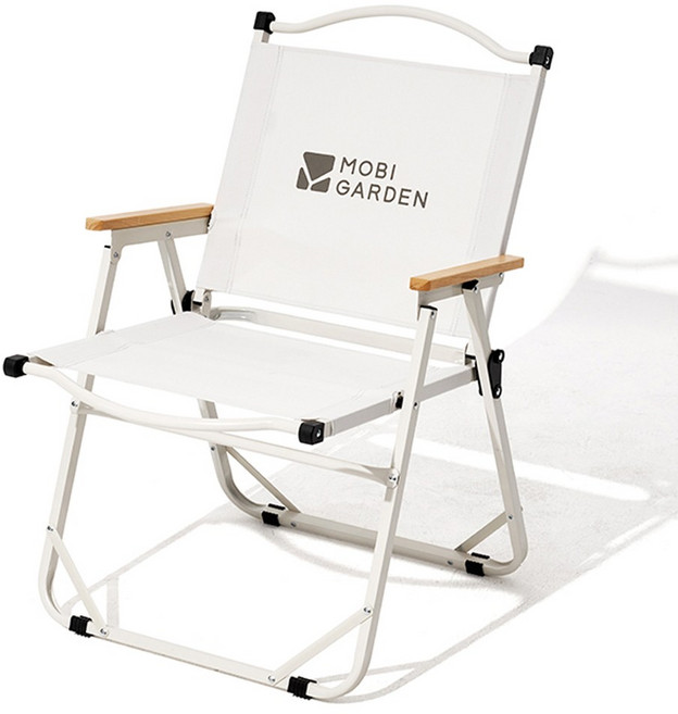 모비가든 컴포트 접이식 캠핑의자 높은형, 화이트, 1개