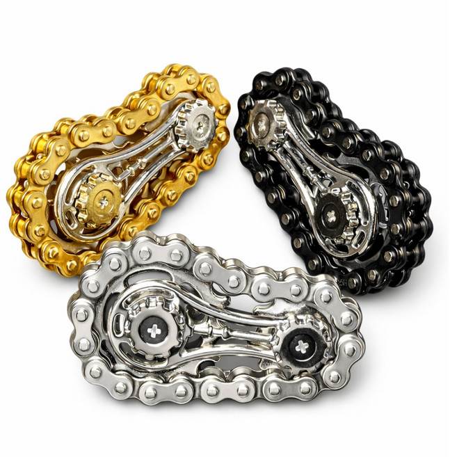 TORQO 메탈 체인 피젯 스피너, 1개, 스틸실버