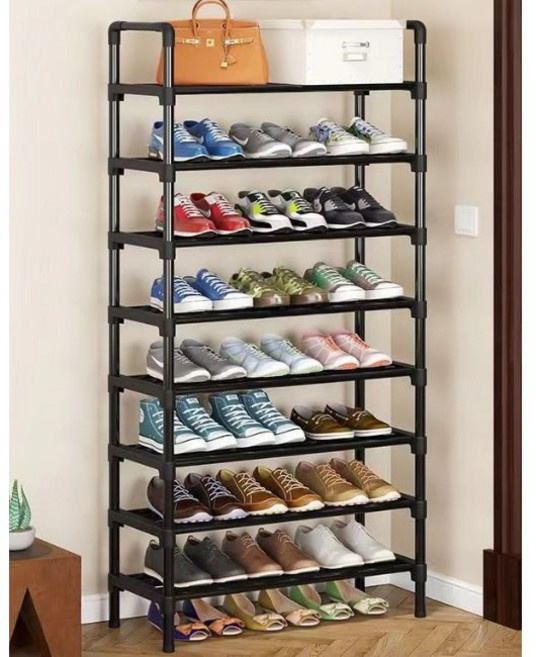 하스몰 프리미엄 다용도 멀티 신발장 신발정리대 60cm, 블랙, 8단