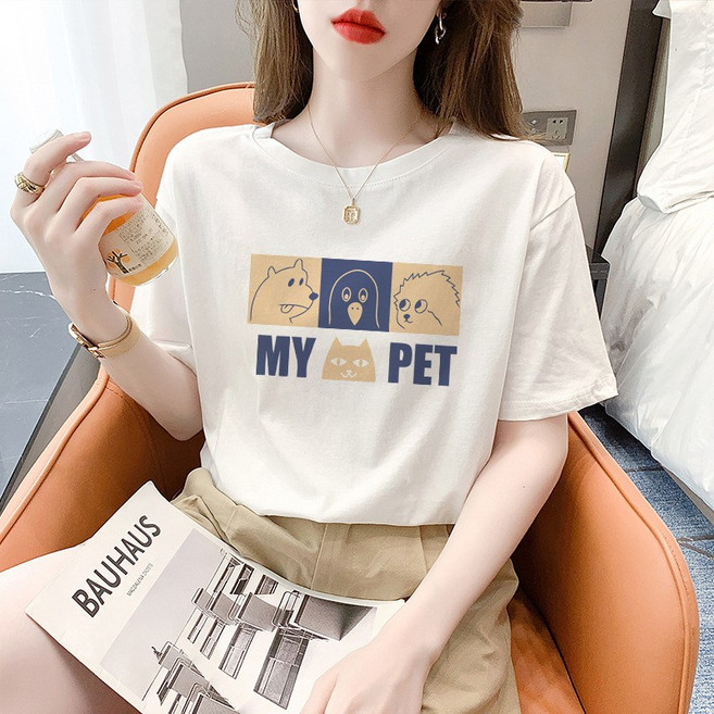 重磅純棉 短袖t卹女 寬鬆百搭 大尺碼 [JC的店]