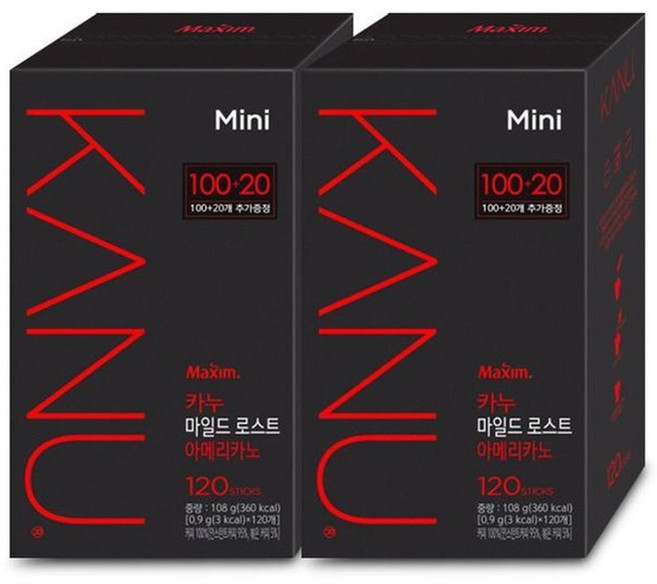 카누카누 미니 마일드 로스트0.9g 120개입 2개, 900mg