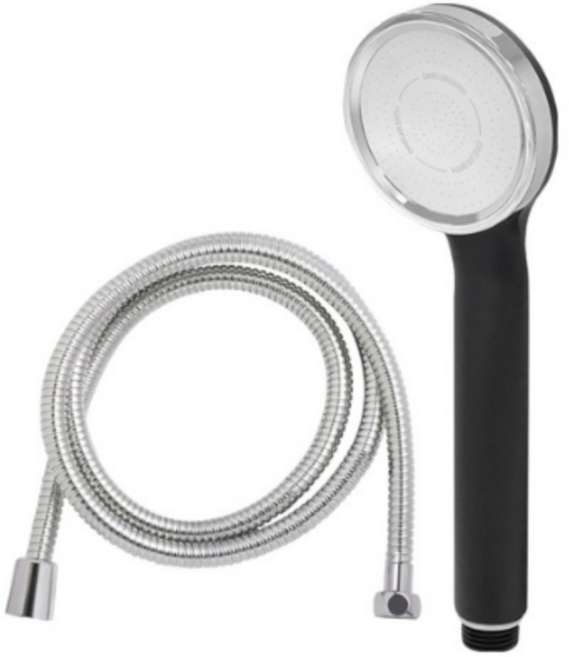대림바스 1기능 샤워헤드 + 메탈호스 2m 세트, 3개, MATTE BLACK (무광 블랙)