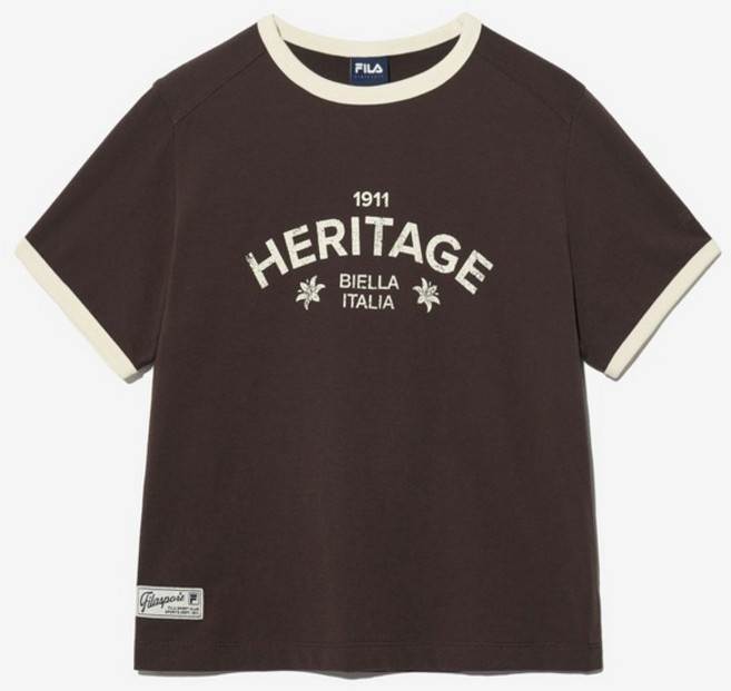 휠라 휠라 공식 헤리티지 그래픽 링거티 (FS2RSH2152F_BRN)