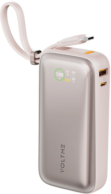 볼트미 하이퍼코어Z 보조배터리 PD PPS 35W 10000mAh CCC 3C 인증 Wh 인쇄 기내반입 케이블 일체형, 사쿠라, HP10M