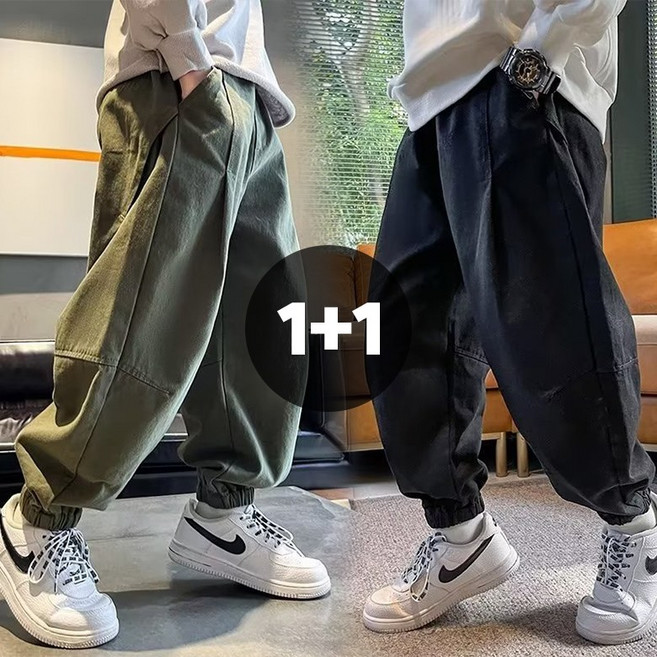 남아 포켓 데일리 캐주얼 조거 팬츠 와이드 트레이닝 바지