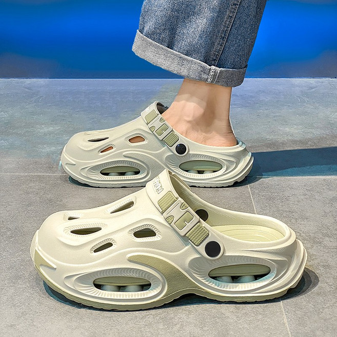 Modern Fashion 남자 심플한 쿠션감 슬리퍼 다용도 펀칭 샌들 W86