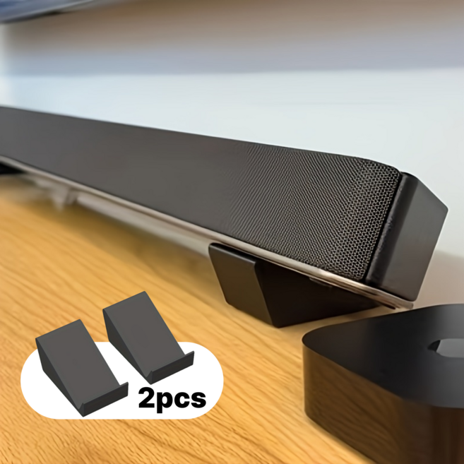 사운드바 스피커 삼각형 지지 다리 스탠드 받침대 2개입 세트, 블랙, 75×50×37mm
