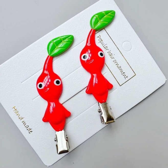 日單散貨 任天堂 皮克敏 Pikmin 發夾 邊夾 劉海夾, 1個, 小紅一對