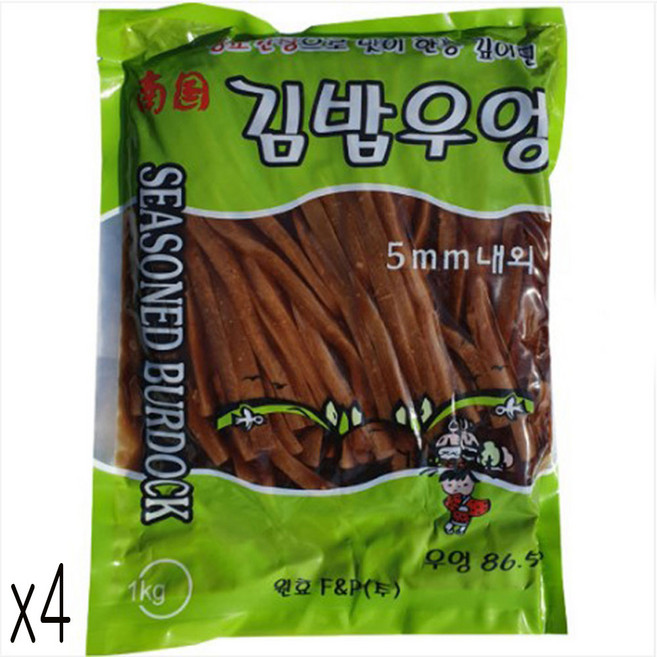 남국 우엉조림 김밥우엉 5mm, 1kg, 4개