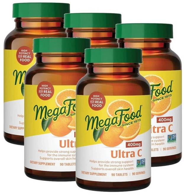 메가푸드 울트라 비타민 C 400mg MegaFood UltraC-400, 5개, 90정 - 쿠팡