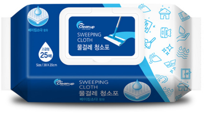 클린업 물걸레 청소포 특대형 25p, 1개