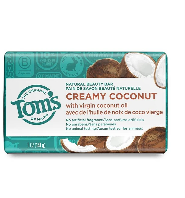 Tom's of Maine 비누 141g 1팩 크리미 코코넛 Tom's of Maine Natural Beauty Bar Soap Creamy Coconut, 1개 - 쿠팡