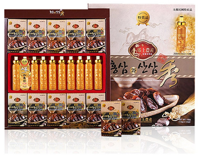 향토농산 천종 산삼배양근 골드 설 선물세트, 10개, 20ml, 4호,절편 10개+배양근