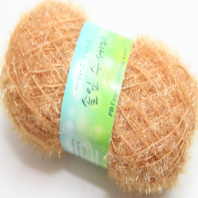 더울 솔잎수세미 뜨개 털실 뜨개실 수세미, 29카라멜, 1개