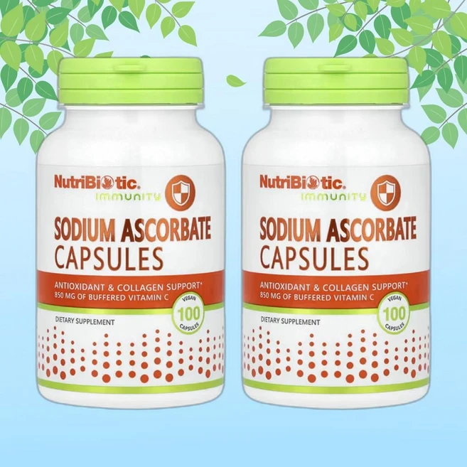뉴트리바이오틱 면역 아스코르브산 나트륨 100정 비타민 C Vitamin 2병, 2개 - 쿠팡