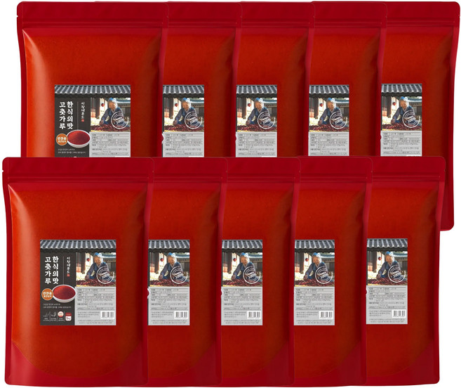 [이장네] 국내제조 한식의 맛 고춧가루_보통맛_반찬용_중간입자, 10개, 1kg