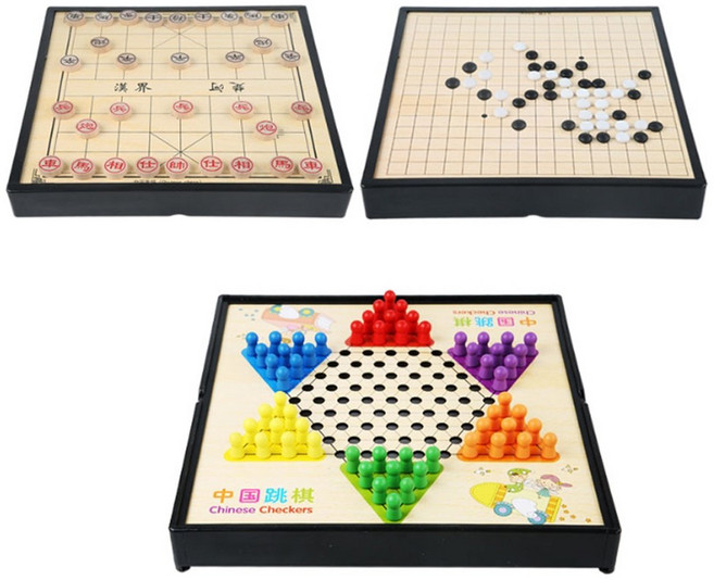 【COMET】多功能棋盤組合, (三合一)跳棋+五子棋+象棋, 1個