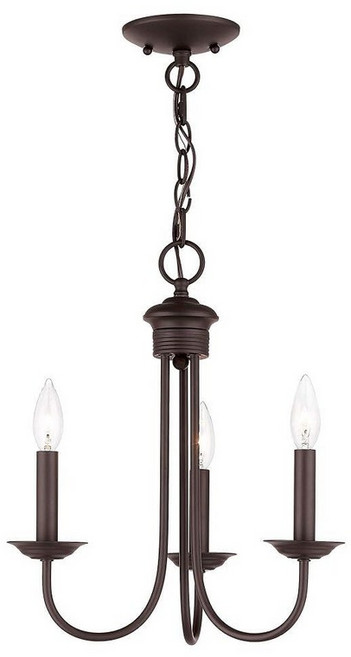 Livex Lighting 42683-04 스틸 3 조명 샹들리에 홈 데코용 블랙 천장 조명 기구 1개 거실 또는 침실 장식에 적합, 브론즈