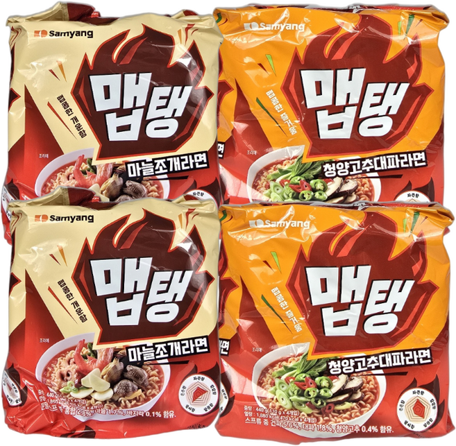 [삼양식품] 마늘조개라면 110g x 8입 + 청양고추대파라면 110g x 8입, 없음, 1개