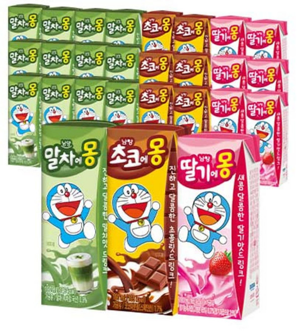 남양 초코에몽 190ml 6팩 + 딸기에몽 190ml 6팩 + 말차에몽 190ml 12팩