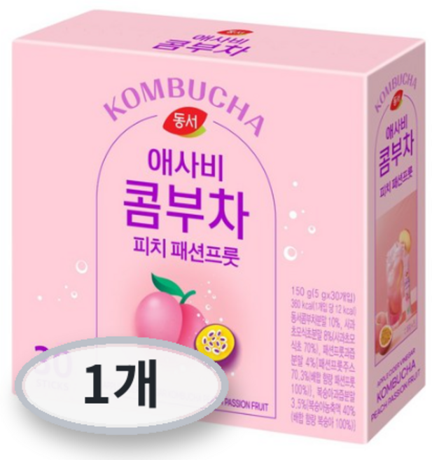 동서 애사비 콤부차 피치 패션프룻 30개, 5g, 1개, 30개입