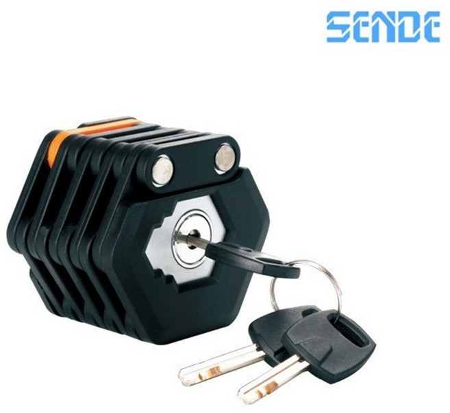 SENDE 센디 26관절락 폴딩락 자전거 도난방지 자물쇠, 블랙, 1개