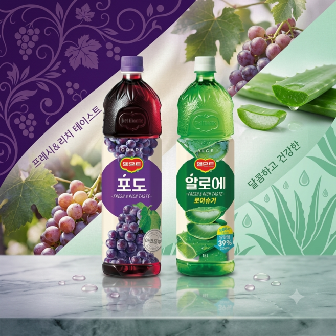 델몬트 1.5L 포도3+알로에3, 6개