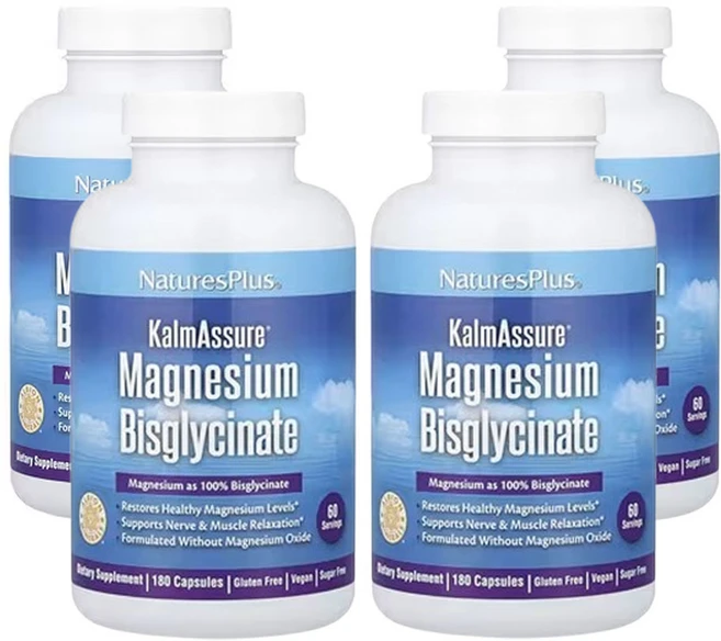 네이쳐스플러스 KalmAssure 마그네슘 비스글리시네이트 180캡슐(캡슐 1정당 70mg), 4개, 180정 - 쿠팡