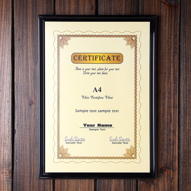 A4 상장액자 (블랙) 졸업장 사진 벽걸이 액자