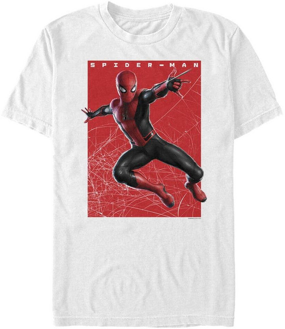 마블 Marvel Big & Tall 스파이더맨 스윙 남성용 상의 반소매 티셔츠 화이트 4XL 화이트. 309202